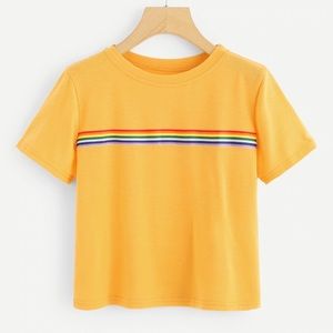 Yellow striped t-shirt